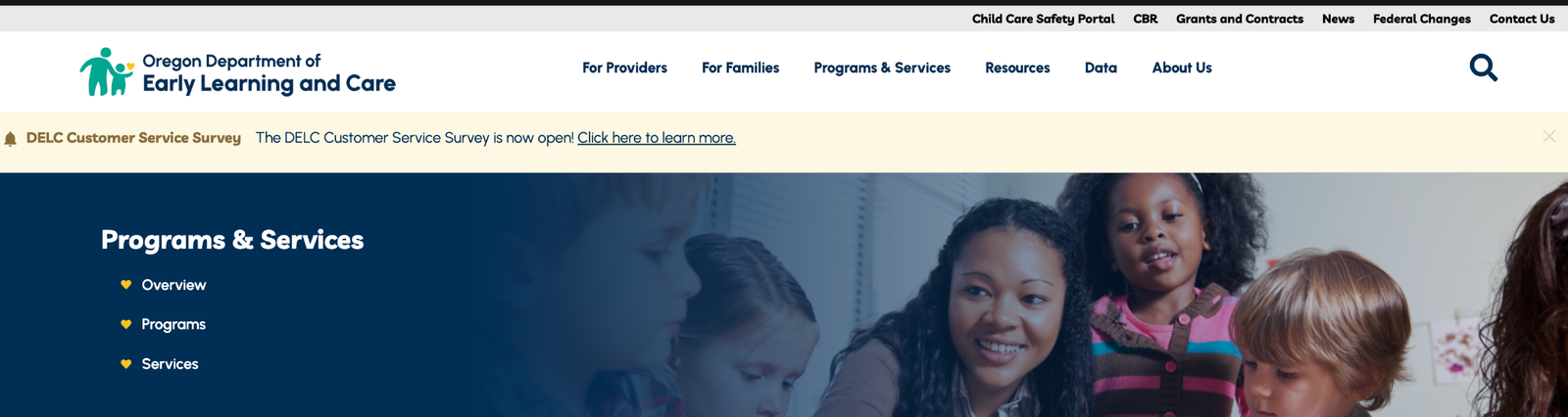 Departamento de Aprendizaje Temprano y Cuidado de Oregon Programs and Services